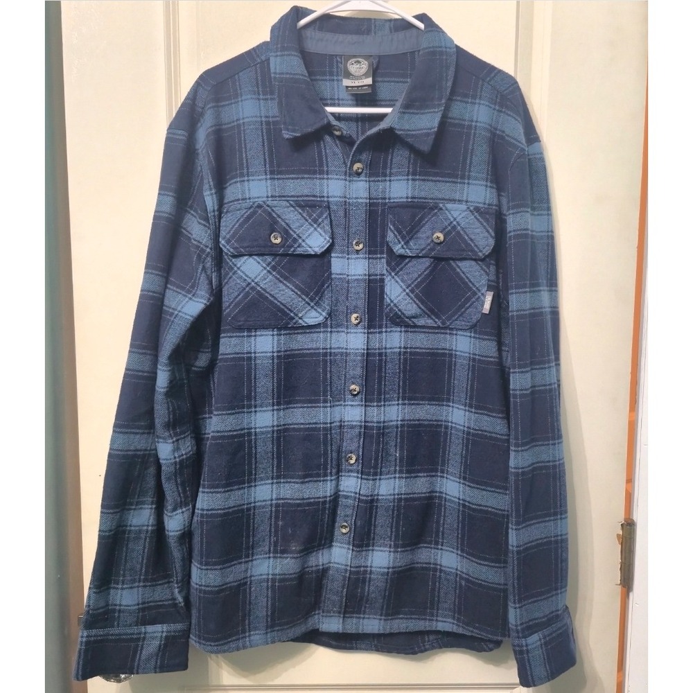 Colorado Clothing Mens XL Blue Plaid Flannel Button Down Long Sleeve Shirt